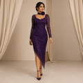 Regal Lace Asymmetric Dress