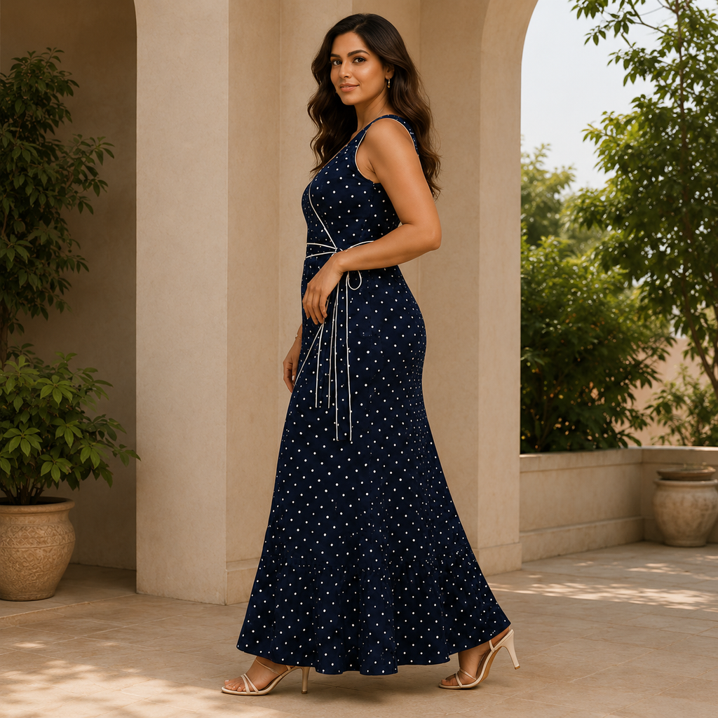 Navy Charm Wrap Dress