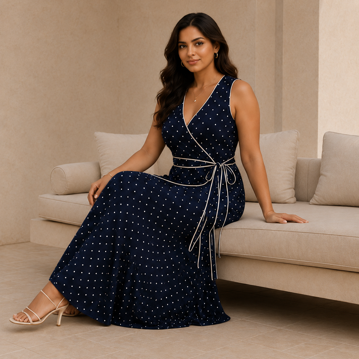 Navy Charm Wrap Dress
